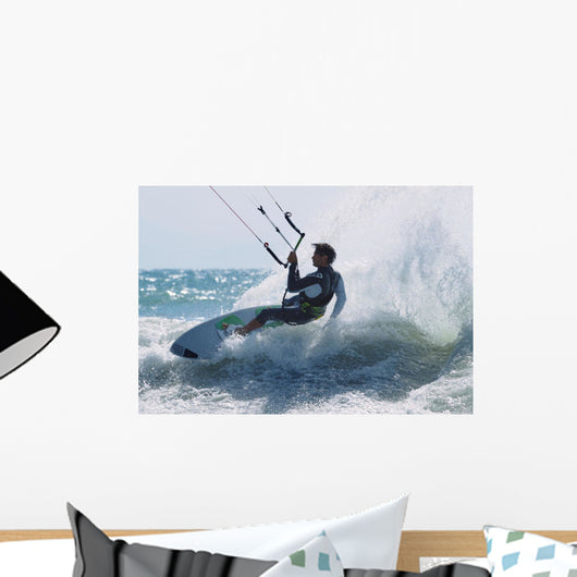 Spain, Andalusia, Cadiz, Costa de la Luz, Tarifa, Kiteboarding Wall Mural