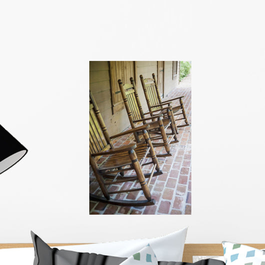 USA, Louisiana, Rocking chairs in Oakley Plantation Wall Mural