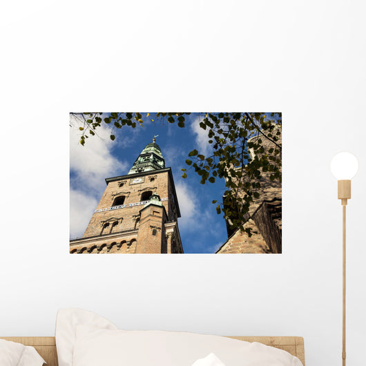 Denmark, Upward view of Nikolaj Contemporary Art Center Wall Mural