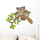 Three Cute Owls on Branch Wall Decal