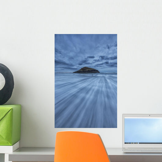 Long Exposure Of Water Flowing At Long Beach Wall Mural