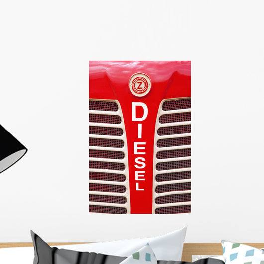 Netherlands, Zealand, Red bumper on vehicle labeled 'diesel' Wall Mural