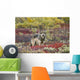 Gray Wolf Walking Along Tundra Ridge Fall, Dwarf Birch Wall Mural