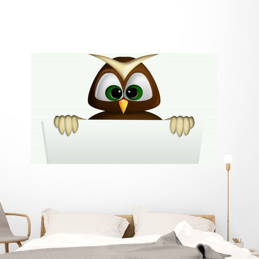 Chouette Avec Panneau Wall Decal