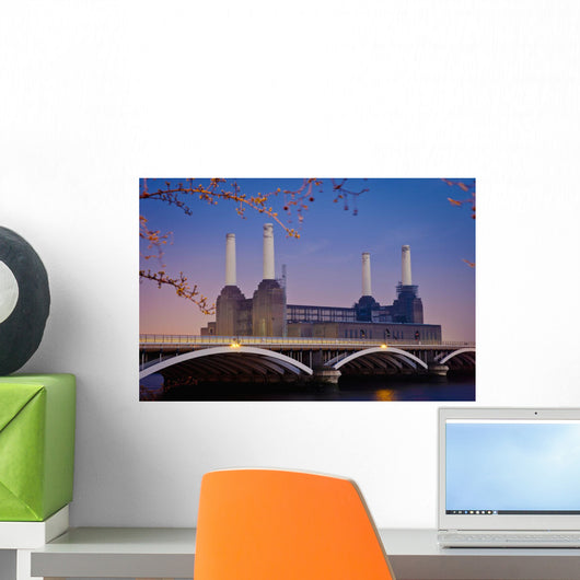 UK, England, View of Battersea Power Station from Chelsea Bridge Wall Mural