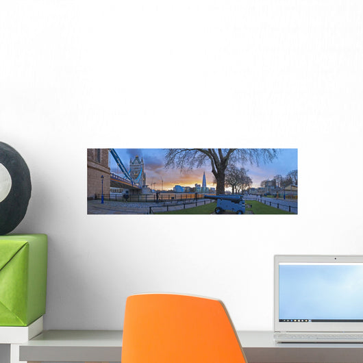 UK, Panoramic view of cityscape at dusk Wall Mural