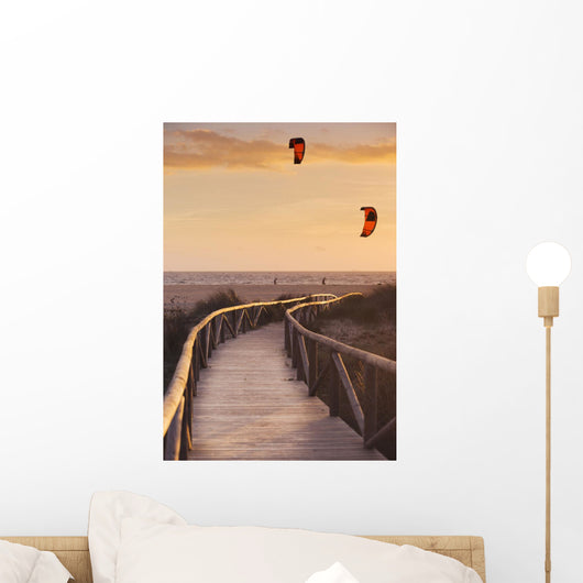 Spain, Andalusia, Cadiz, Costa de la Luz, Parasurfing Wall Mural
