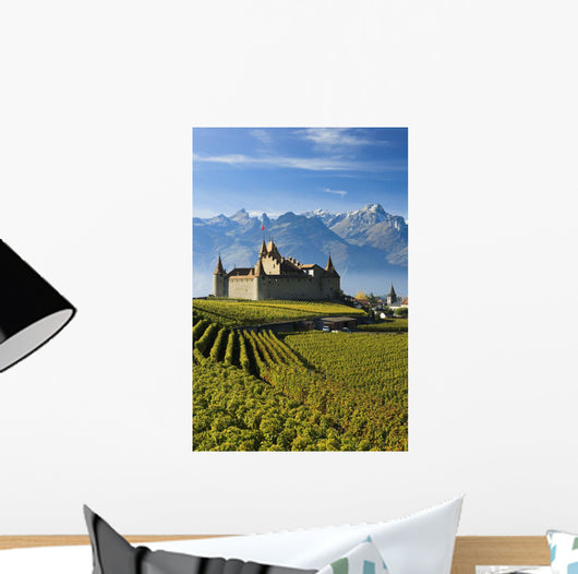 Switzerland, Vineyards and castle Wall Mural