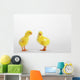 Two yellow baby chicks chirping;British columbia canada Wall Mural