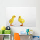 Two yellow baby chicks chirping;British columbia canada Wall Mural