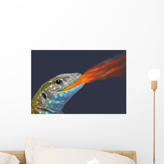 Fire-breathing rainbow lizard;British columbia canada Wall Mural