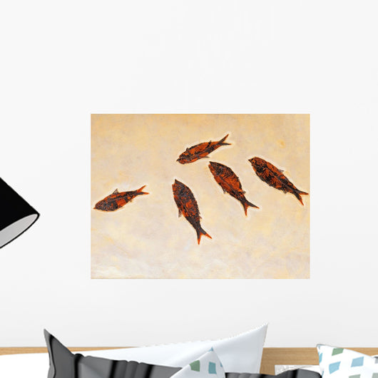 Fossilized fish;British columbia canada Wall Mural