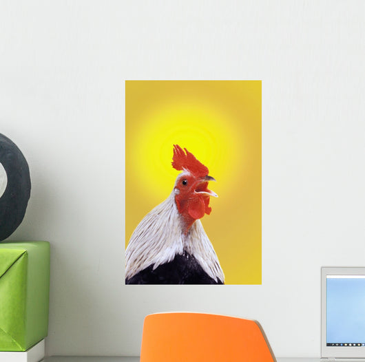 Crowing rooster;British columbia canada Wall Mural