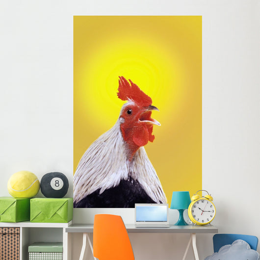 Crowing rooster;British columbia canada Wall Mural