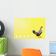 Hen standing in line with five eggs;British columbia canada Wall Mural