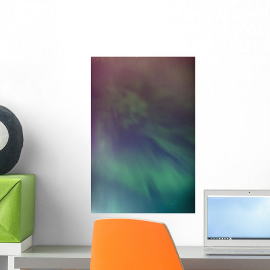 A green aurora borealis corona Wall Mural