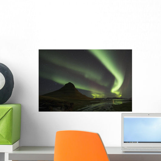 Northern Lights Over Kirkjufell Wall Mural