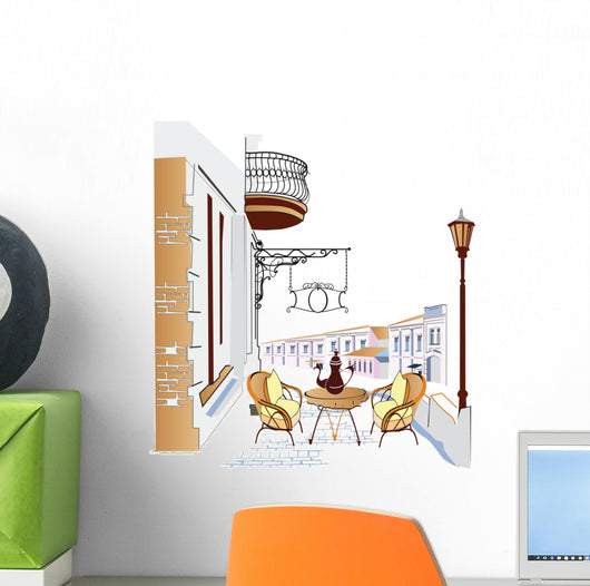 Street cafe Wall Mural