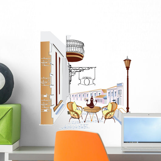 Street cafe Wall Mural