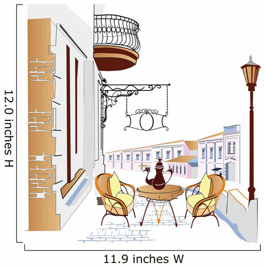 Street cafe Wall Mural
