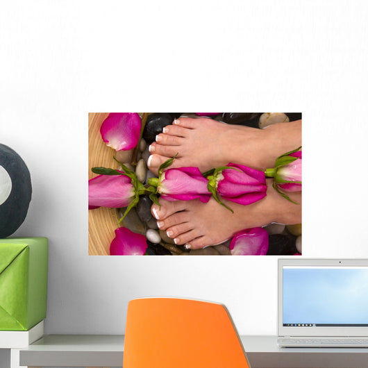feet bath with roses Wall Mural