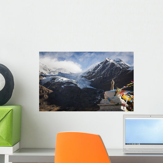 Mountain View With Part Of Stupa Wall Mural