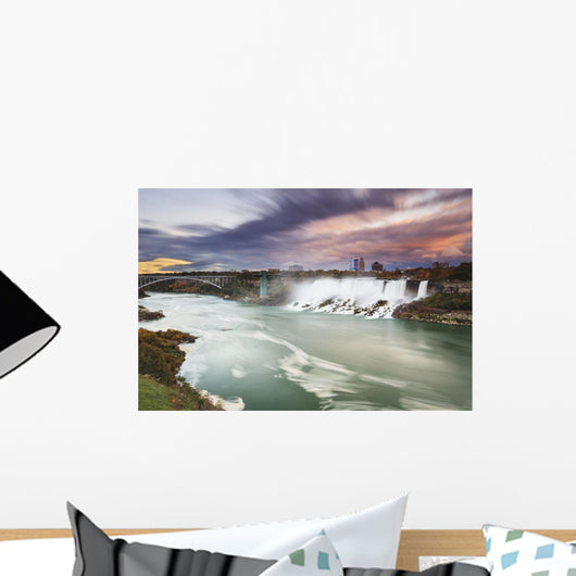 American falls and niagara river Wall Mural