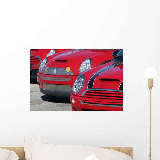 red mini coopers Wall Mural