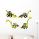 Collage of isolated construction vehicle Wall Decal