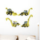 Collage of isolated construction vehicle Wall Decal