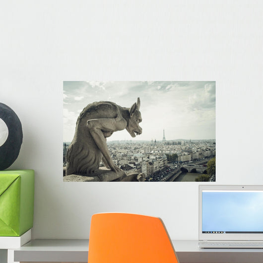Gargoyle Architectural Fragment in Paris Wall Mural