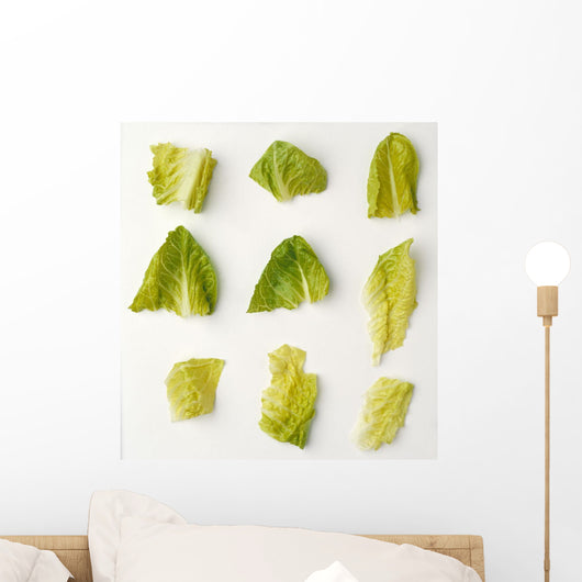 Agriculture - Closeup of chopped Romaine lettuce pieces Wall Mural