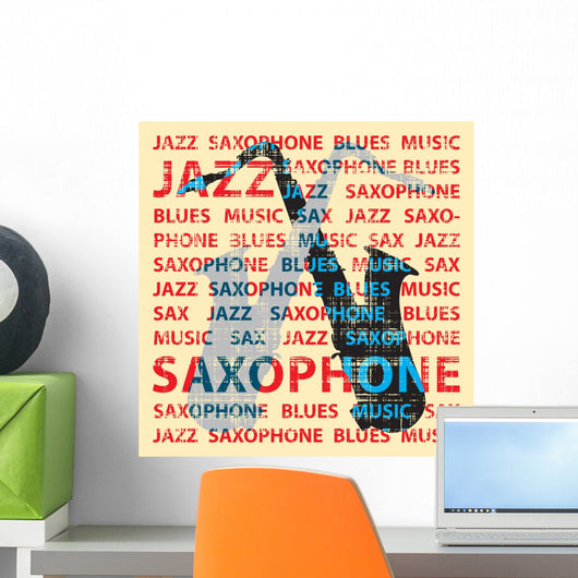 Jazz saxophone, illustration for poster, cd cover etc. Wall Mural