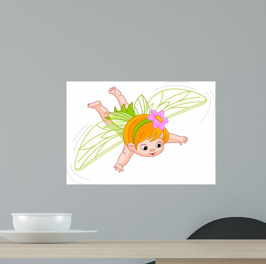 Baby Fairy in Flight Wall Decal