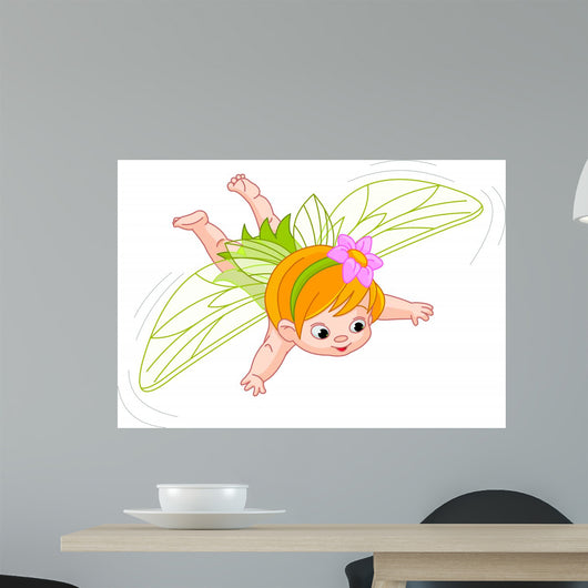Baby Fairy in Flight Wall Decal