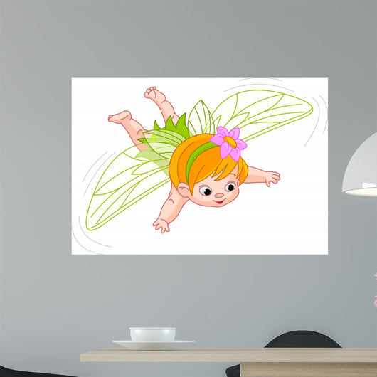 Baby Fairy in Flight Wall Decal