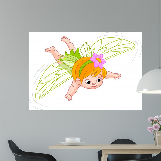 Baby Fairy in Flight Wall Decal