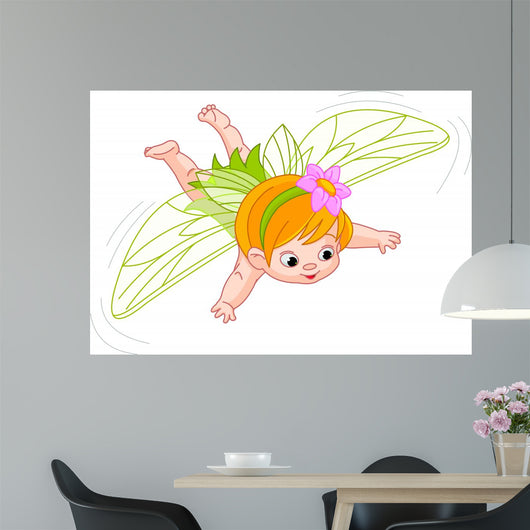 Baby Fairy in Flight Wall Decal