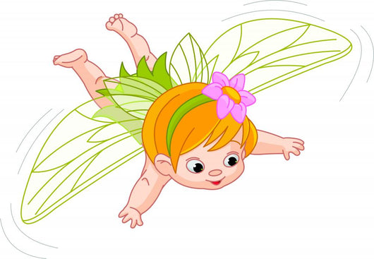 Baby Fairy in Flight Wall Decal