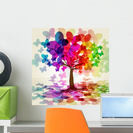 Abstract Colorful Tree Vector