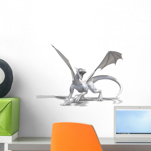 White Western Dragon Wall Decal