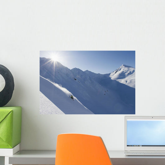 Backcountry Skiing In The Chugach Mountains In Late Winter Wall Mural