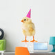 Yellow Chicken With a Birthday Hat on Wall Decal