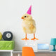 Yellow Chicken With a Birthday Hat on Wall Decal