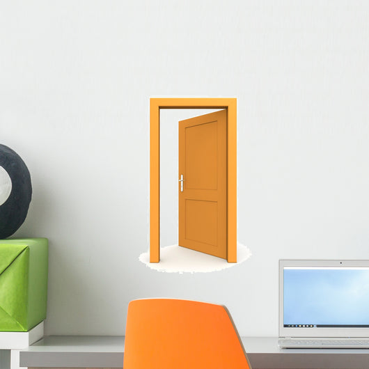 Open Single Orange Door