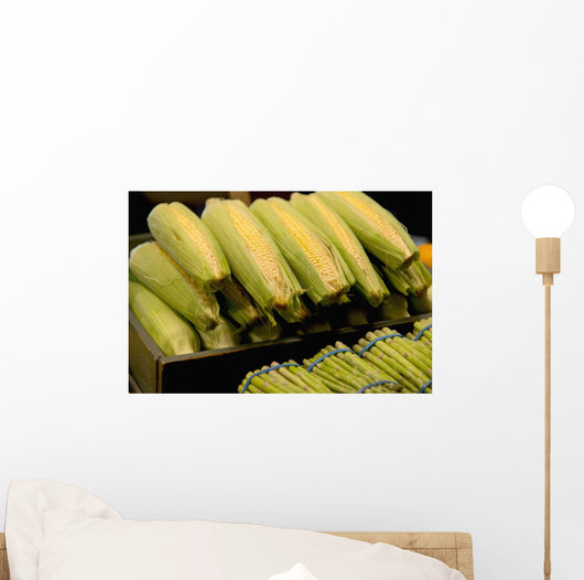 Fresh Corn On The Cob And Asparagus Wall Mural