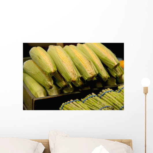 Fresh Corn On The Cob And Asparagus Wall Mural