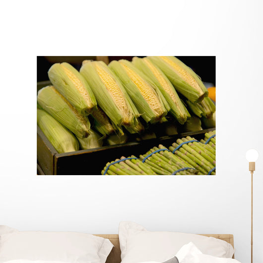 Fresh Corn On The Cob And Asparagus Wall Mural