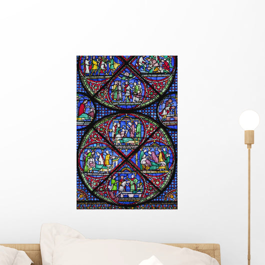 Colourful Stained Glass Window In Canterbury Cathedral Wall Mural