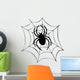 Silhouette of Spider in Web Wall Decal